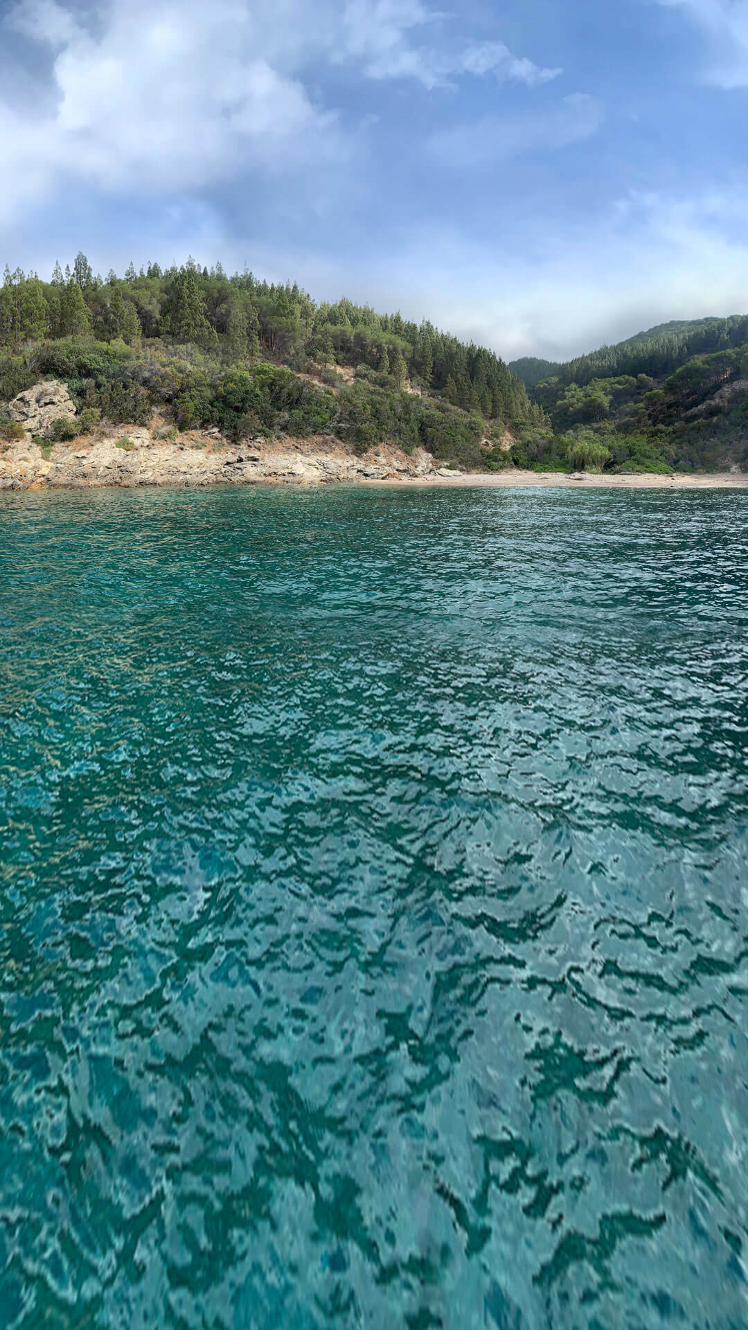 Isola d Elba vista da traghetto Blu Navy