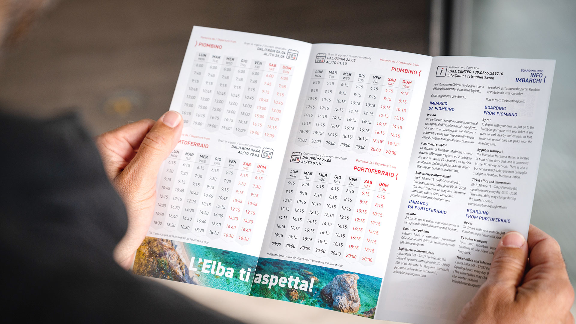 Timetable Blu Navy Ferries route Island Elba Piombino